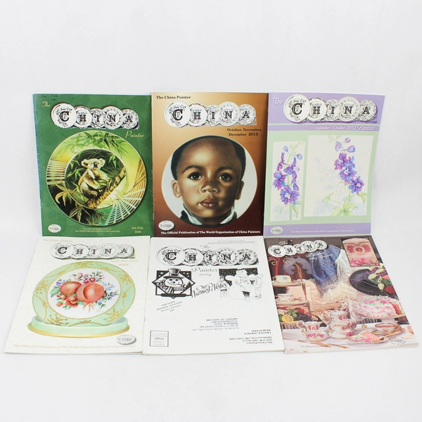 Lot of 6 The China Painter Magazines 1995, 2004, 2006, 2012, 2014, 2015, Vintage