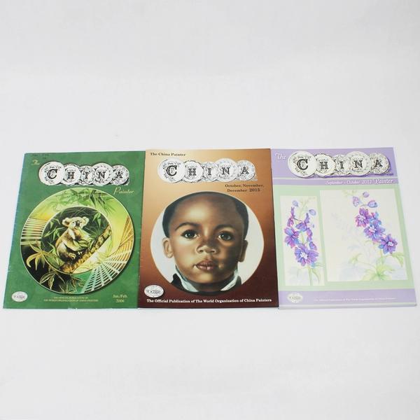 Lot of 6 The China Painter Magazines 1995, 2004, 2006, 2012, 2014, 2015, Vintage