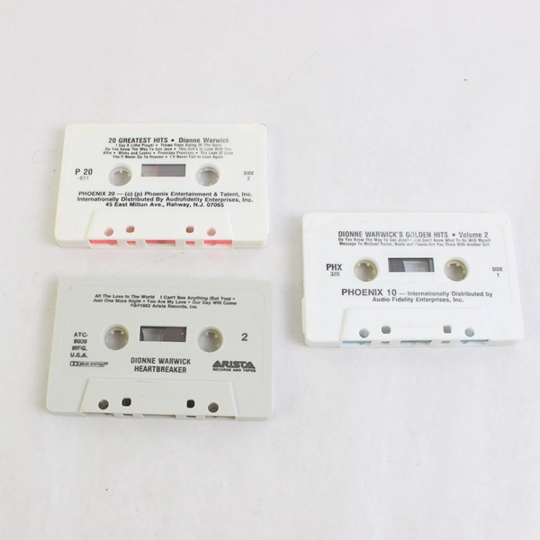 Lot of 3 Cassette Tapes Dionne Warwick Greatest Golden Hits Heartbreaker