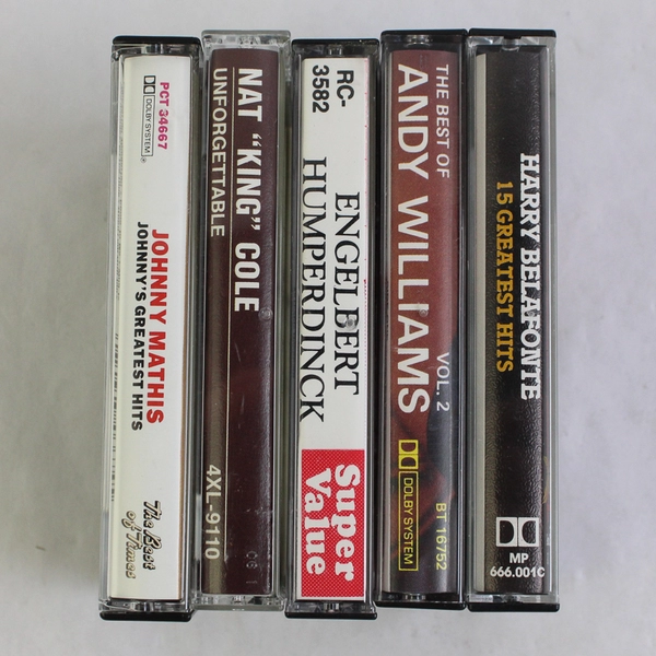 Lot of 5 Cassette Tapes Mathis Engelbert Belafonte Williams Nat King Cole