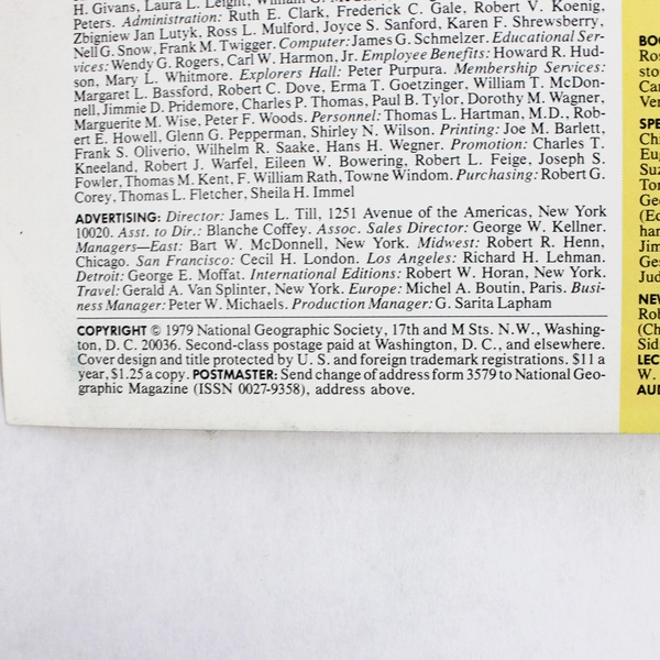Vintage National Geographic Magazine June 1979 Vol 155 No 6