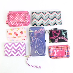 Lot of 7 Girls' Wallets Various Patterns and Colors