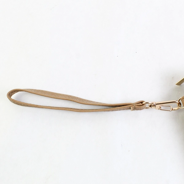 Eminence Organic Skin Care Beige Faux Leather Wristlet Cosmetic Bag