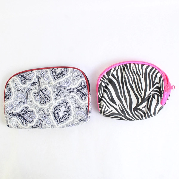 Lot of 6 Women's Small Cosmetic Bags Various Colors