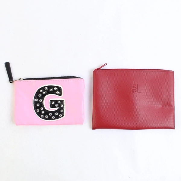 Lot of 6 Women's Small Cosmetic Bags Various Colors