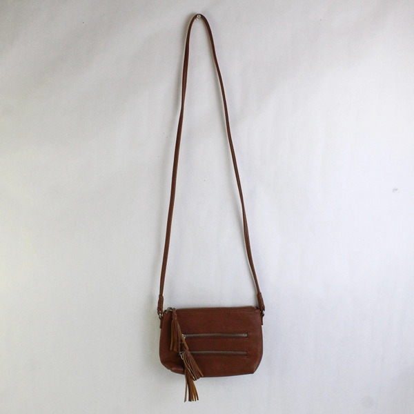 Aeropostale Small Brown Faux Leather Crossbody Purse