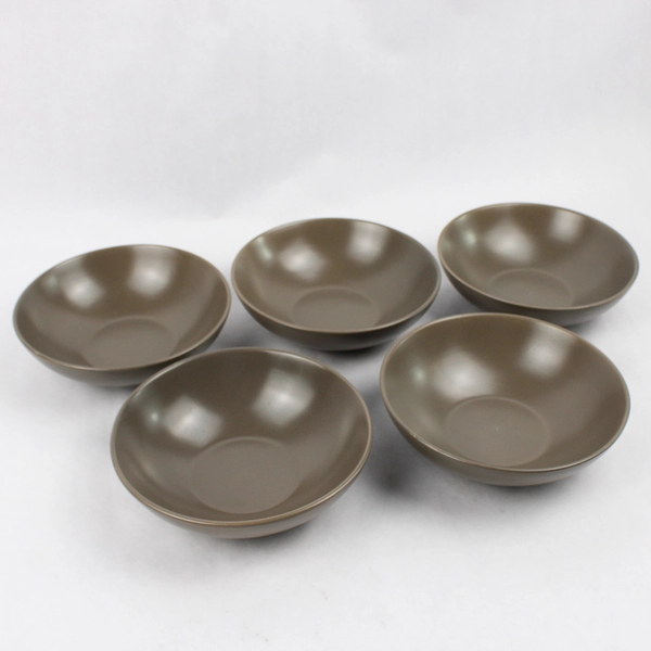 Set of 5 Miso Ceramics Brown Stoneware Cereal Bowls 7 inch
