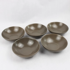 Set of 5 Miso Ceramics Brown Stoneware Cereal Bowls 7 inch