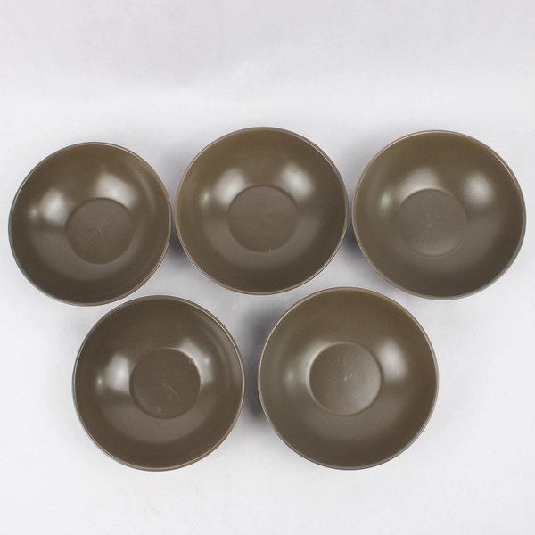 Set of 5 Miso Ceramics Brown Stoneware Cereal Bowls 7 inch