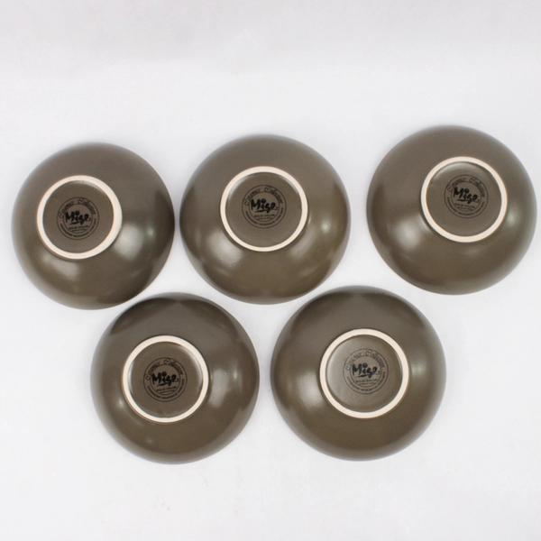 Set of 5 Miso Ceramics Brown Stoneware Cereal Bowls 7 inch