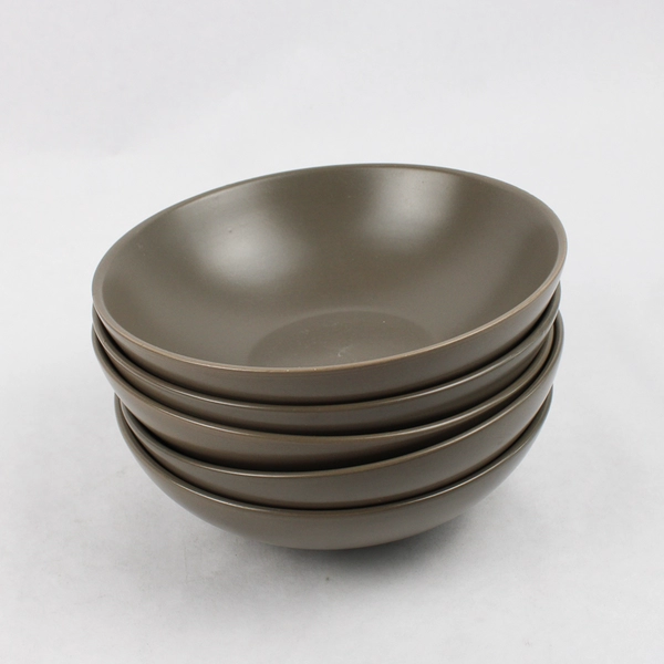 Set of 5 Miso Ceramics Brown Stoneware Cereal Bowls 7 inch