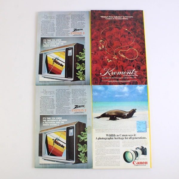 Vintage Lot of 4 National Geographic Magazines Aug Oct Nov & Dec 1982