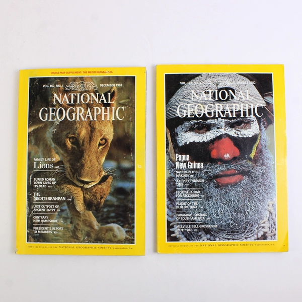 Vintage Lot of 4 National Geographic Magazines Aug Oct Nov & Dec 1982