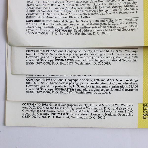 Vintage Lot of 4 National Geographic Magazines Aug Oct Nov & Dec 1982