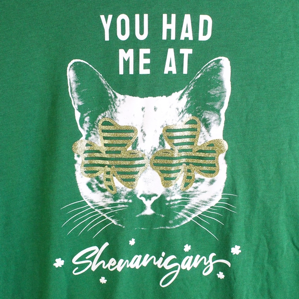 Wal-Mart Way To Celebrate St. Patrick's Day Cat Graphic T-Shirt Girls' L 12-14