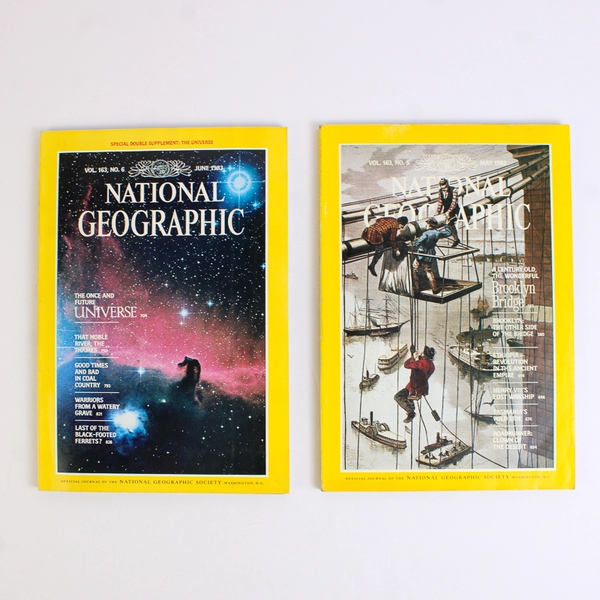 Vintage Lot of 5 National Geographic Magazines Jan Feb April May & June 1983