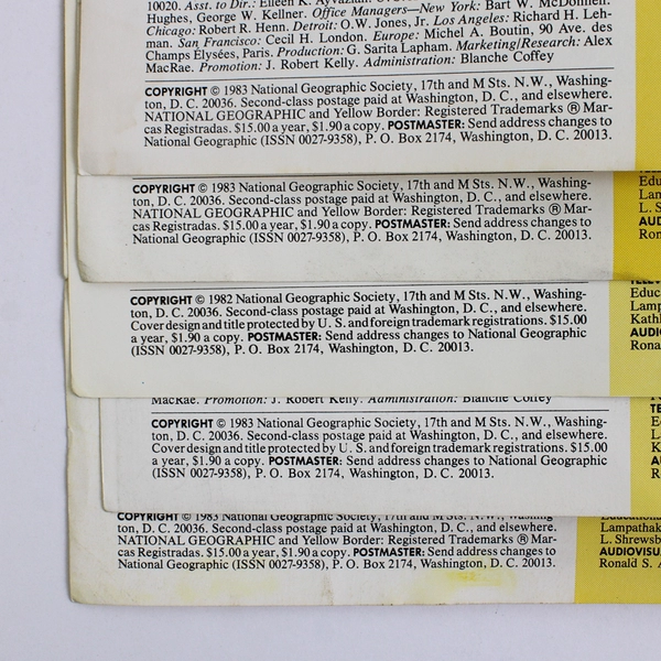 Vintage Lot of 5 National Geographic Magazines Jan Feb April May & June 1983