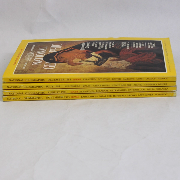 Vintage Lot of 4 National Geographic Magazines July Aug Nov & Dec 1983