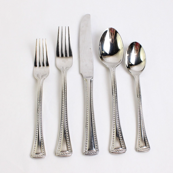 5 Piece Set Hampton Silversmiths Dazzle, Fork Salad Spoon Stainless Flatware