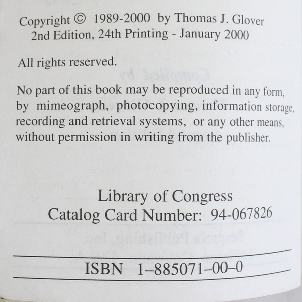 Pocket Reference Thomas J. Glover 2nd Edition 2000 Sequoia Publishing PB