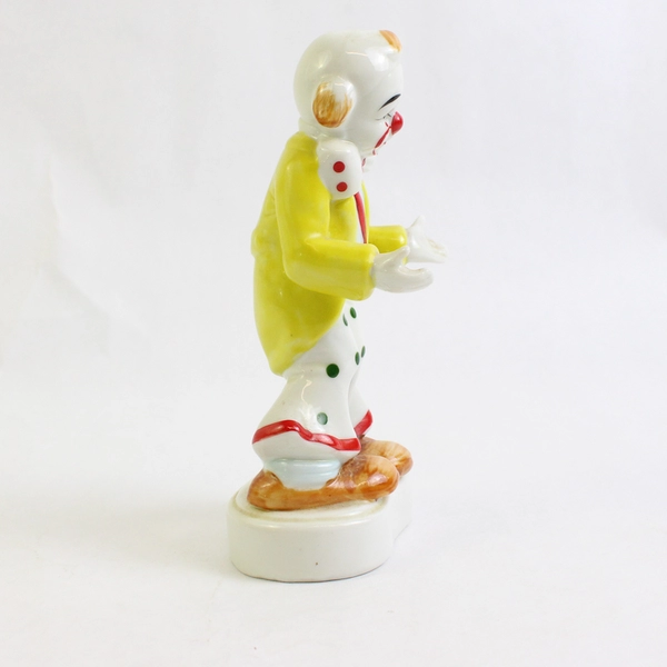 Vintage Homco Porcelain 6" Figurine Clown with Yellow Coat #1445