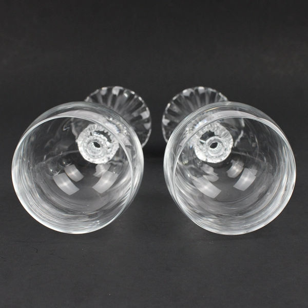 Lot of 2 Vintage Mikasa The Ritz Clear Wine Glasses 6.5" H Stem Rib