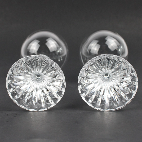 Lot of 2 Vintage Mikasa The Ritz Clear Wine Glasses 6.5" H Stem Rib