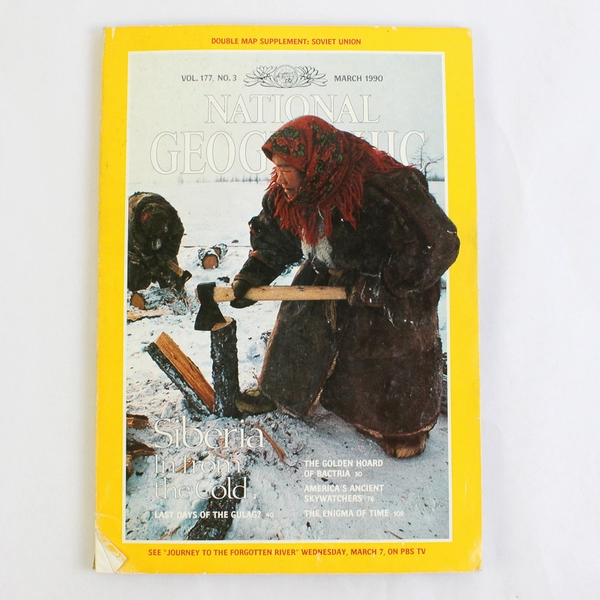 Lot of 2 Vintage National Geographic Magazines 1990 March & April