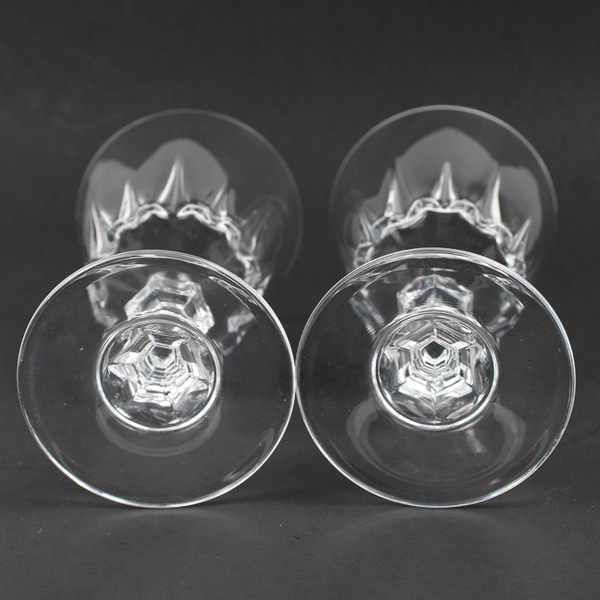 VTG Lot of 2 Princess House Esprit Clear Stem Water Goblet 6.75" H Vertical Cut