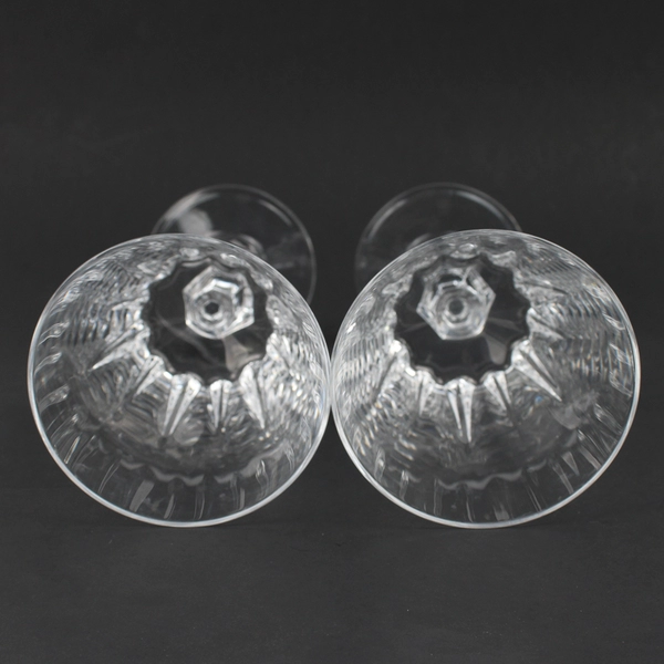 VTG Lot of 2 Princess House Esprit Clear Stem Water Goblet 6.75" H Vertical Cut