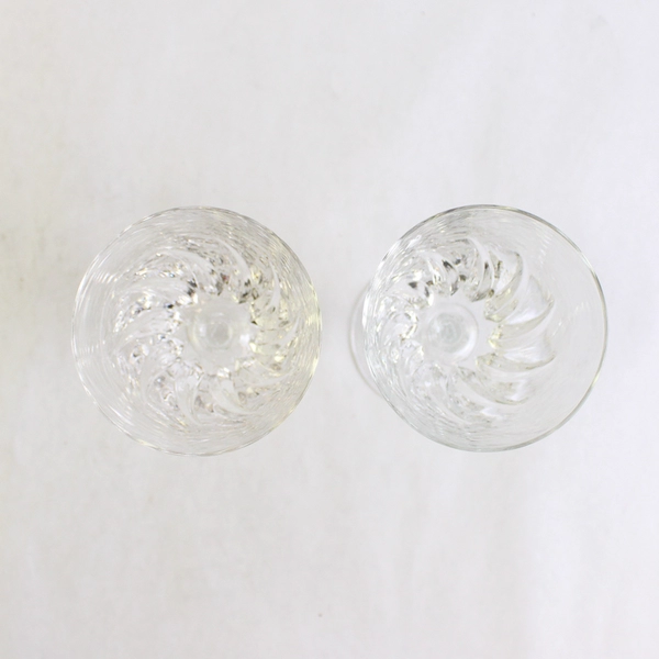 Lot of 2 Cristal d'Arques Durand Flamenco Clear Stem Water Goblet 6.75" H