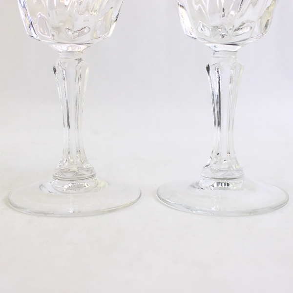 Lot of 2 Cristal d'Arques Durand Flamenco Clear Stem Water Goblet 6.75" H
