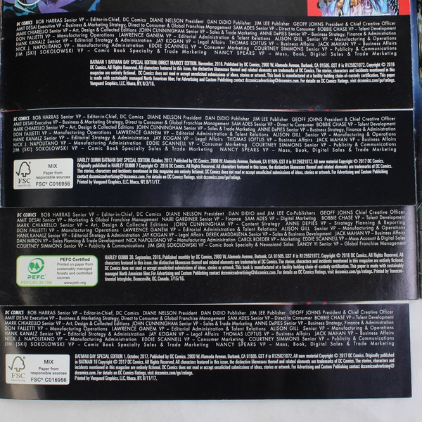 Lot of 4 DC Comic Books 3 Harley Quinn (2016 & 2017) and 1 Batman (2016)