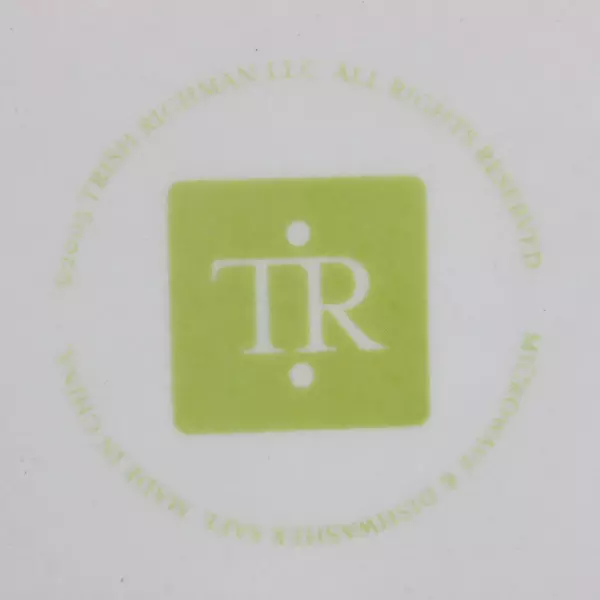 Set of 4 Trish Richman 5" Small Square Ceramic Plates Green Shell Dessert