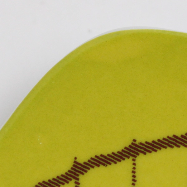 Set of 3 Trish Richman 5" Small Square Ceramic Plates Green Shell Dessert