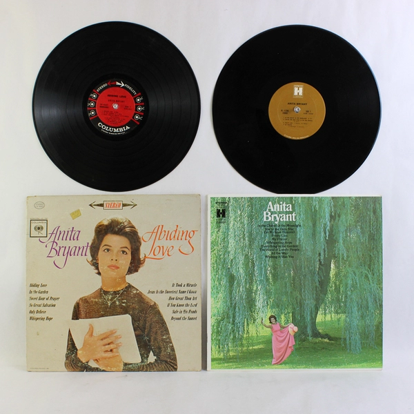 Lot of 2 VTG 12" Vinyl Record Albums, Anita Bryant Abiding Love 