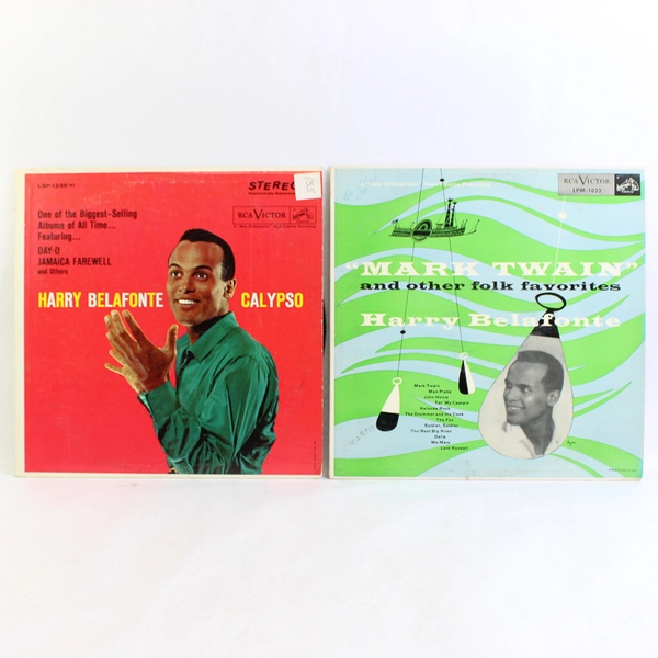 Lot of 2 VTG 12" Vinyl Record Albums Harry Belafonte Calypso Mark Twain Folk