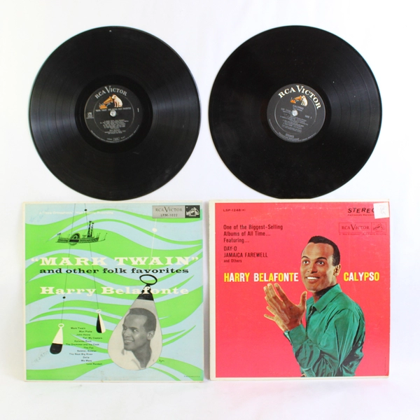 Lot of 2 VTG 12" Vinyl Record Albums Harry Belafonte Calypso Mark Twain Folk