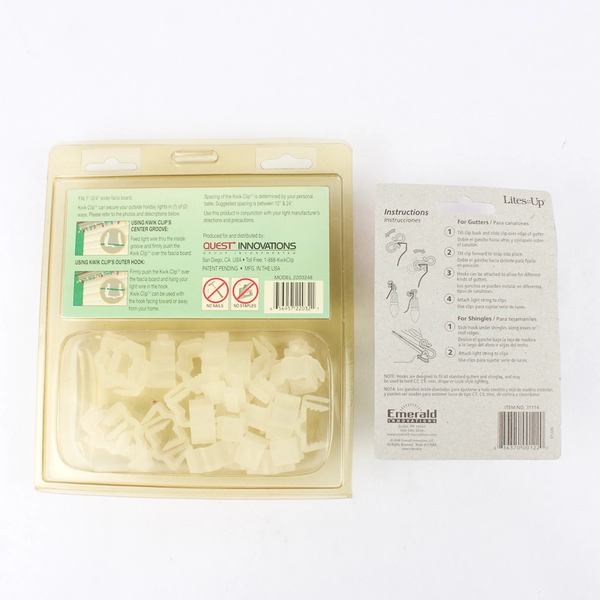 Two Packages of Christmas Light Gutter Hooks Holiday Decor