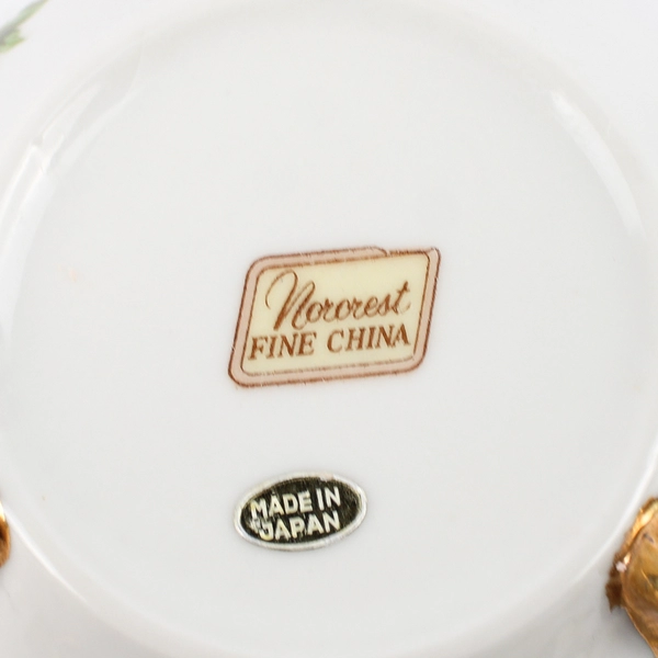 Norcrest Porcelain 50th Anniversary Footed Trinket Box white With Pink Roses