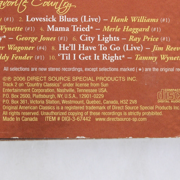 3 Disk CD Set Country Greats Original American Classics