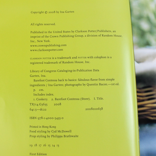 Barefoot Contessa Back to Basics by Ina Garten 2008 Hardcover Dust Jacket