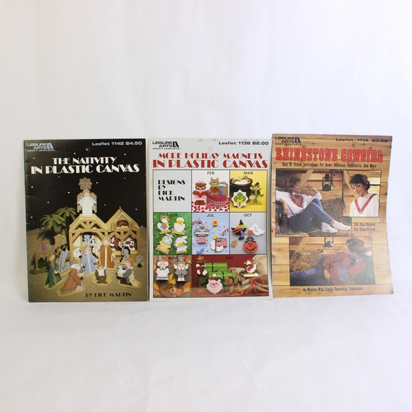 Lot of 6 Leisure Arts Craft Leaflets 81 1114 1138 1142 1165 1379 Various Crafts