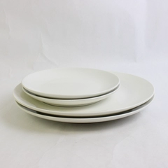 Set Of 4 Mainstays Home Stackables White Stoneware 2 Dinner 2 Salad Plates