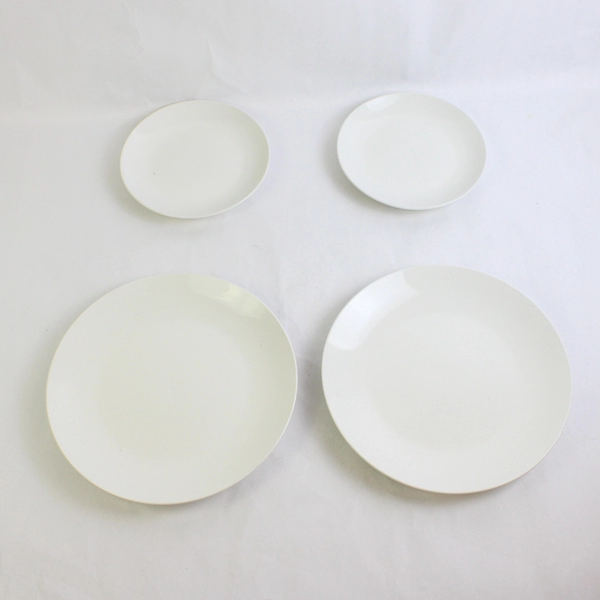 Set Of 4 Mainstays Home Stackables White Stoneware 2 Dinner 2 Salad Plates