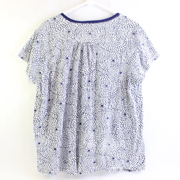 Sleepyheads White and Blue Floral Pajama Shirt Women's Size 2XL