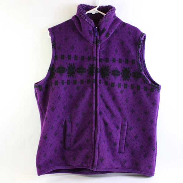 Great Northwest Indigo Purple Fleece Zip-Up Vest Women's Size 1X