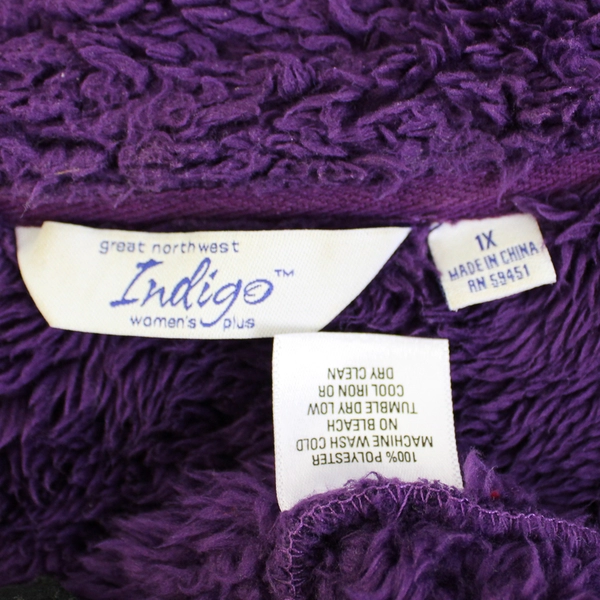 Great Northwest Indigo Purple Fleece Zip-Up Vest Women's Size 1X