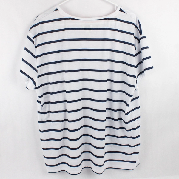Holland America Line Navy and White Striped T-Shirt Women's 2XL