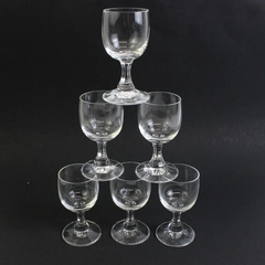 Set of 6 Octagon Stemmed Crystal Cordials Glasses 3.5 Inch